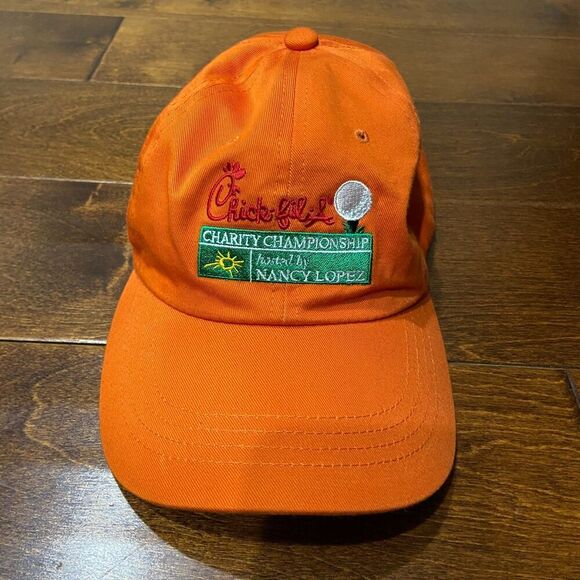 Chick Fil A Charity Golf Championship Orange Embroidered Strapback Hat One Size - Picture 5 of 7